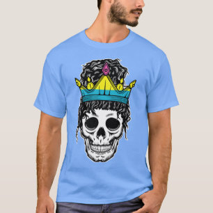 Camiseta Crânio de Mulher Pansexual LGBT-Q Esqueleto Bandei