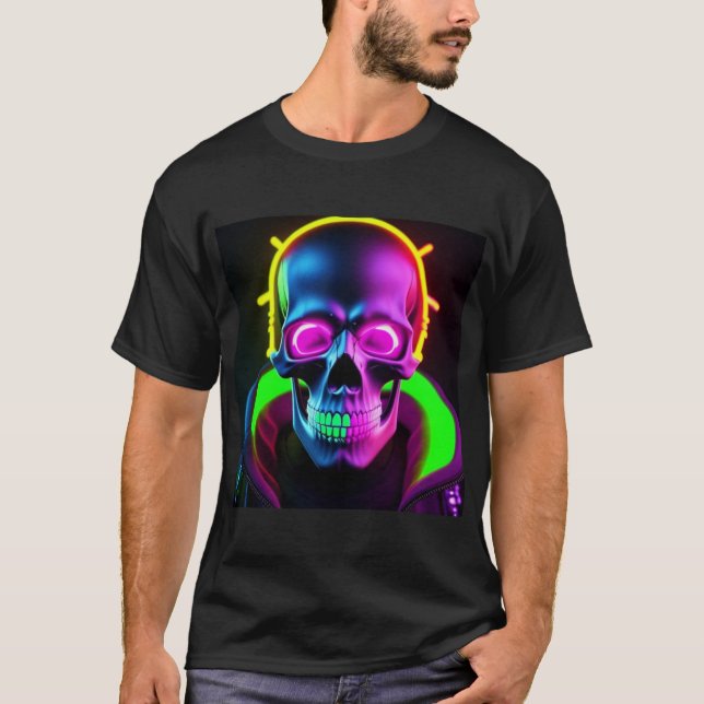 Camiseta Crânio de Neon Bron (Frente)