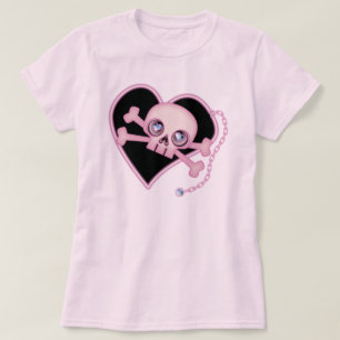 Camiseta Crânio de néon cor-de-rosa