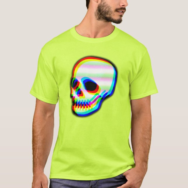 Camiseta Crânio de Neon Moderno (Frente)