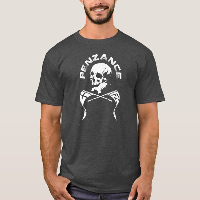 Camiseta Crânio de Penzance Cornualha & t-shirt dos (Frente)