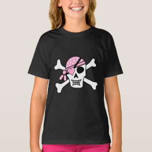 Camiseta Crânio de Pirata e Ossos Negro