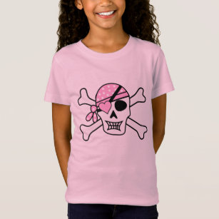Camiseta Crânio de Pirata e Ossos Rosa