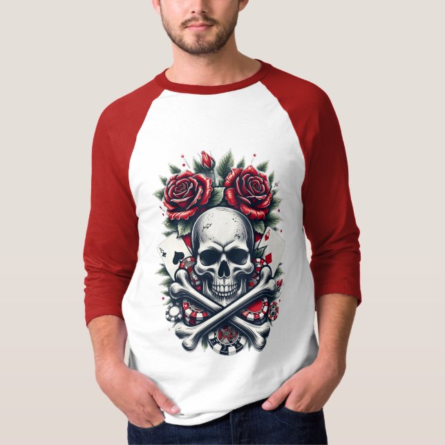 Camiseta Crânio de Pôquer (Frente)