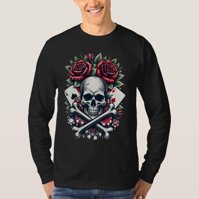 Camiseta Crânio de Pôquer (Frente)