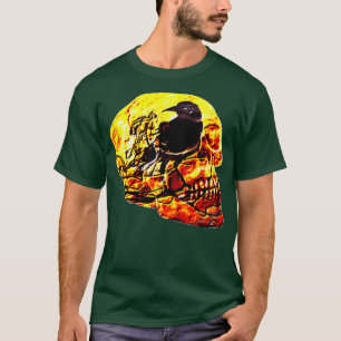 Camiseta crânio de raven tatuado de viking