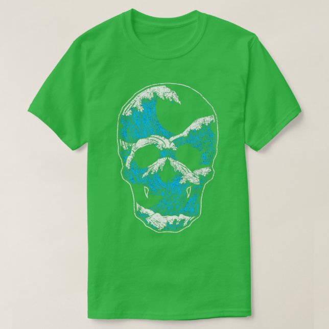 Camiseta Crânio de Surfer Wave (Frente do Design)