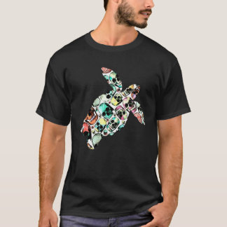 Camiseta Crânio de Tartaruga Zumbi Fantasia de Halloween Di