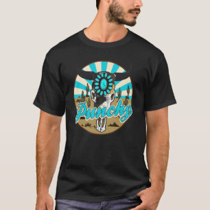 Camiseta Crânio de Touro em Couro de Vaca Punchy com Turque