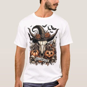Camiseta Crânio de Touro Halloween Vaca