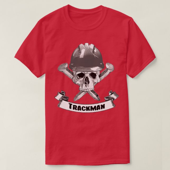 Camiseta Crânio de Trackman e espinhos (Frente do Design)