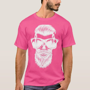 Camiseta Crânio de Trendy com Barba e Óculos Solares Hipste