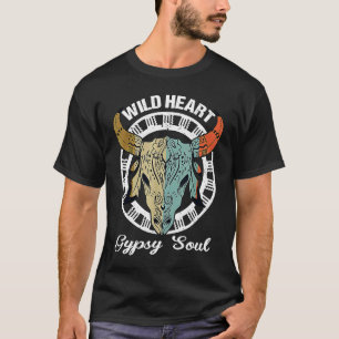 Camiseta Crânio de Vaca Alma Cigana Coração Selvagem