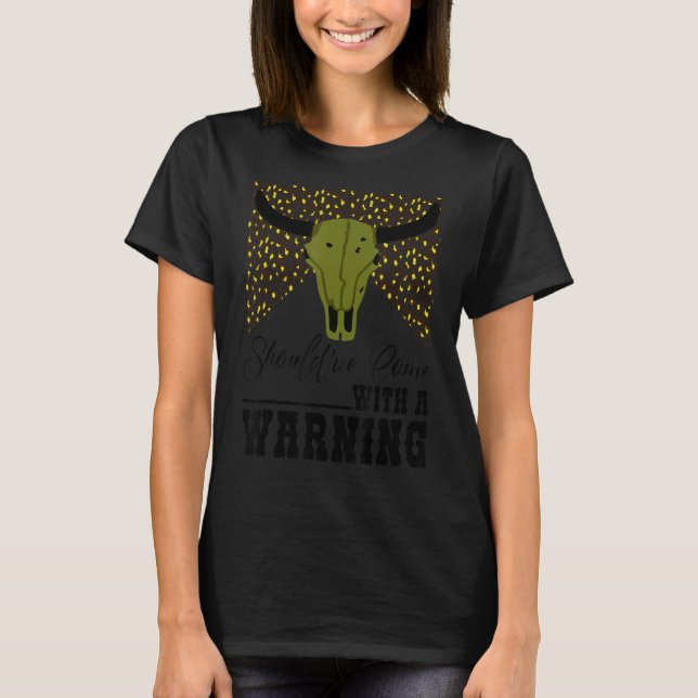 Camiseta Crânio de Vaca Leopardo Devia Ter Vindo Com Um Avi (Frente)