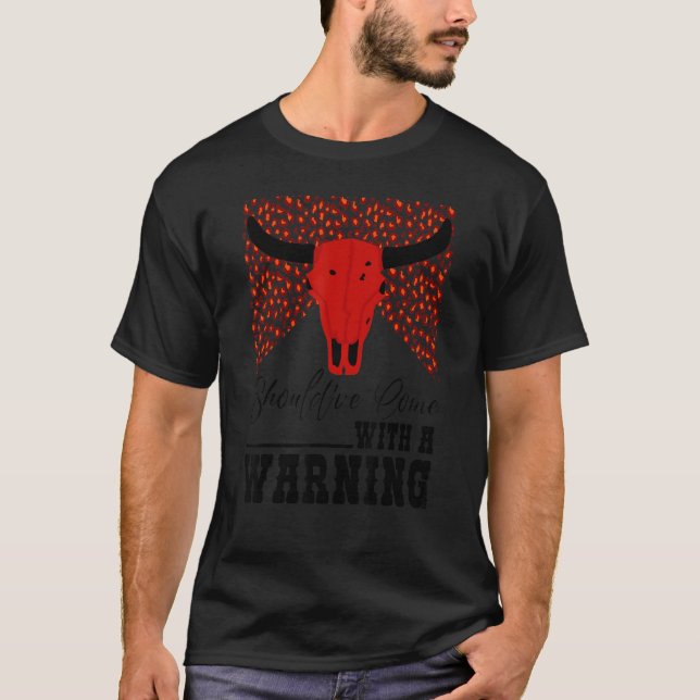 Camiseta Crânio de Vaca Leopardo Devia Ter Vindo Com Um Avi (Frente)
