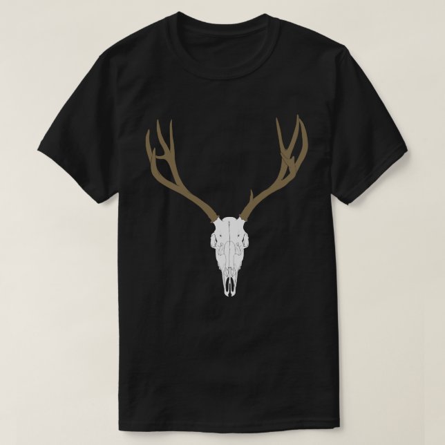 Camiseta Crânio de Veado Mula Personalizável (Frente do Design)