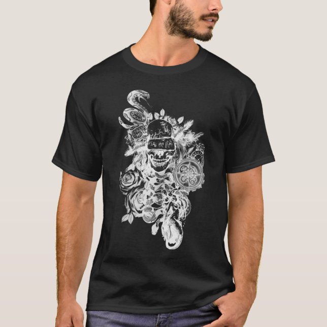 Camiseta Crânio de Vintagem Branca (Frente)