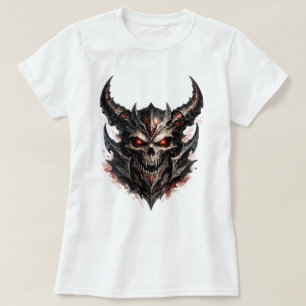 Camiseta Cranio Demoníaco com Chifres