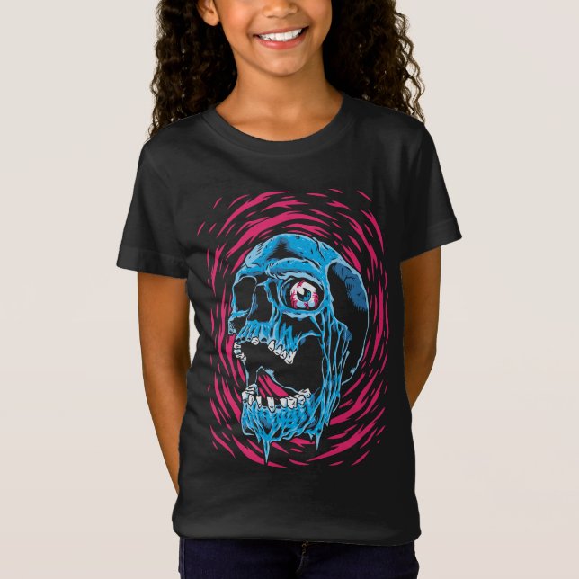 Camiseta Crânio Derretendo: Horror Psicodélico (Frente)