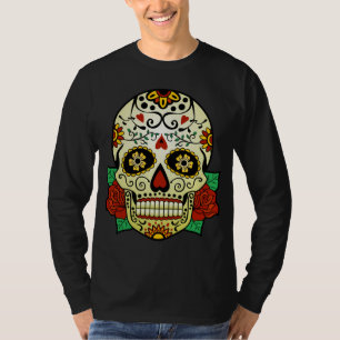 Camiseta Crânio do açúcar com rosas