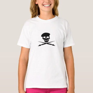 Camiseta Crânio do artista e escovas de pintura cruzadas