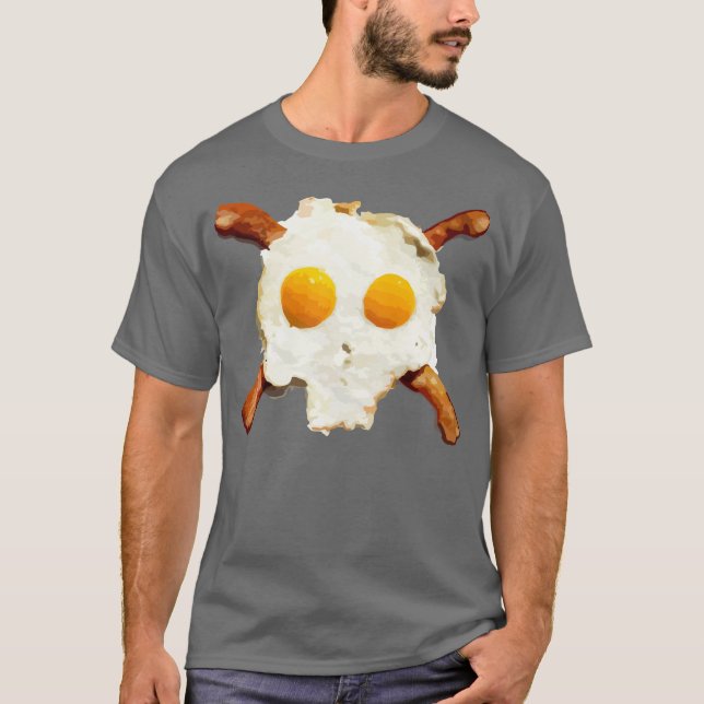 Camiseta Crânio do bacon dos ovos (Frente)