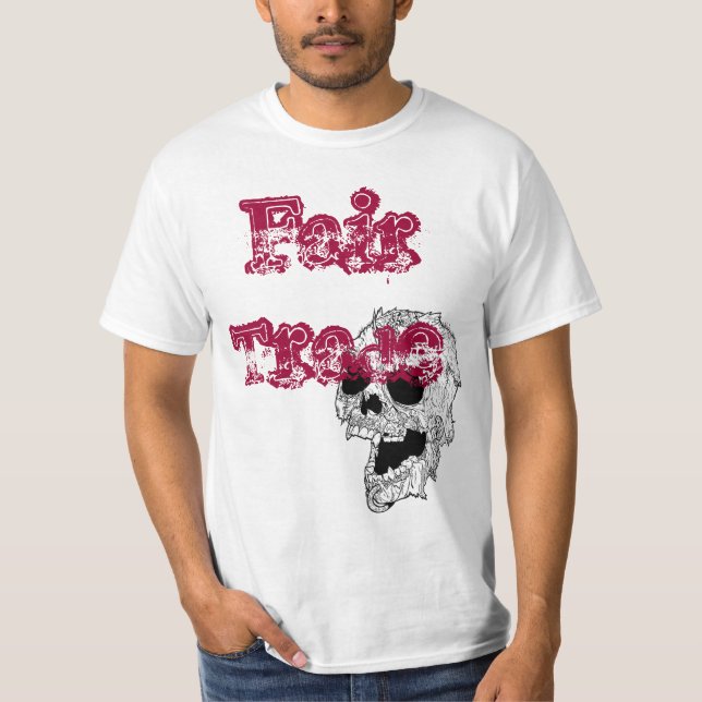 Camiseta Crânio do comércio justo/t-shirt das pistolas (Frente)
