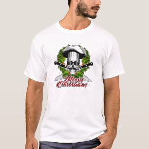 Camiseta Crânio do cozinheiro chefe: Feliz Natal