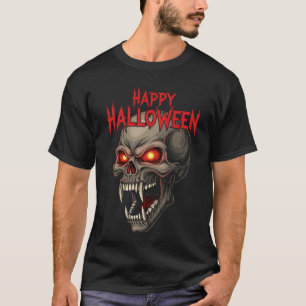 Camiseta Crânio do demônio com olhos brilhantes no Hallowee