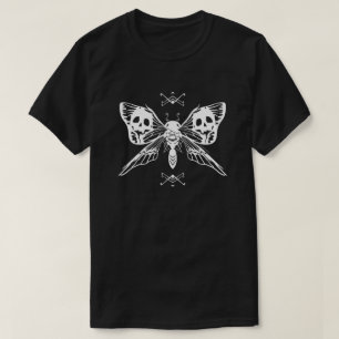 Camiseta Crânio do fantasma da borboleta da traça da cami