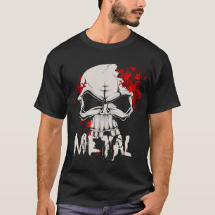 Camiseta Crânio do metal pesado com gotas de sangue