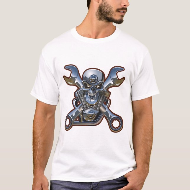Camiseta crânio do motociclista (Frente)