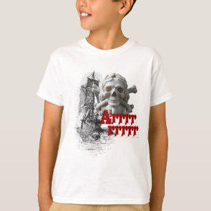 Camiseta Crânio do navio & do esqueleto de pirata & t-shir