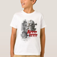 Crânio do navio & do esqueleto de pirata & t-shirt