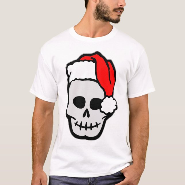 Camiseta Crânio do papai noel do Natal (Frente)
