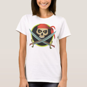 Camiseta Crânio do pirata com espadas cruzadas