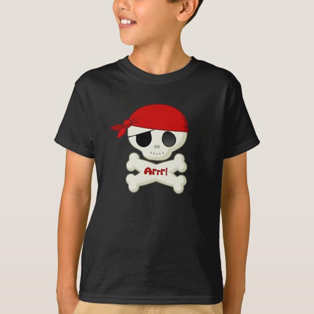 Camiseta Crânio do pirata e t-shirt pequenos dos Crossbones (Frente)
