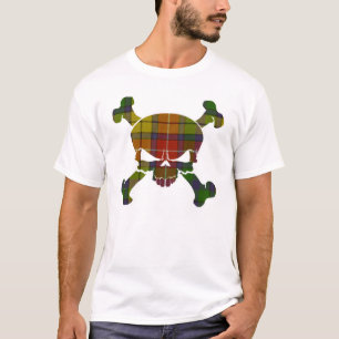 Camiseta Crânio do Tartan de Buchanan nenhuma bandeira