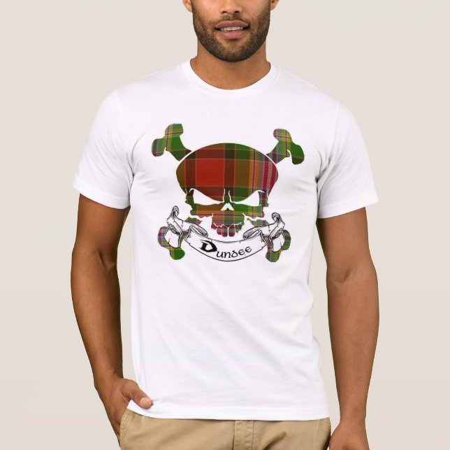 Camiseta Crânio do Tartan de Dundee (Frente)