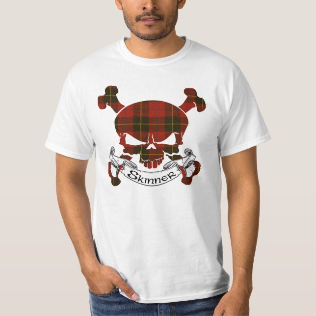 Camiseta Crânio do Tartan de Skinner (Frente)