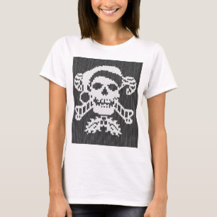 Camiseta Crânio dos Crossbones do papai noel no estilo fei