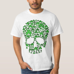 Camiseta Crânio dos trevos do Dia de São Patrício