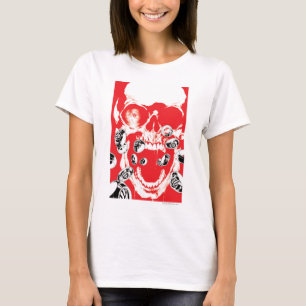 Camiseta Crânio e anéis - vermelho