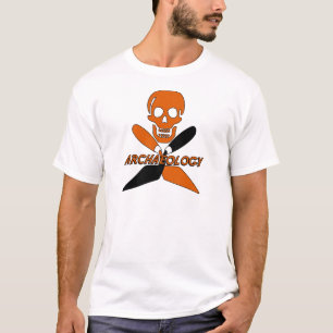 Camiseta Crânio e arqueologia cruzada dos Trowels