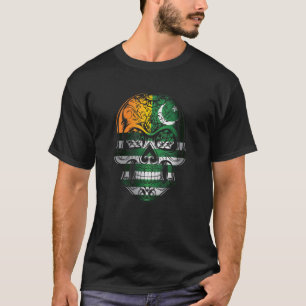 Camiseta Crânio E Bandeira De Rosas De Caxemira