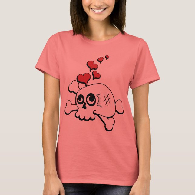 Camiseta Crânio e coração (Frente)