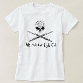 Camiseta crânio e crossbones da flauta