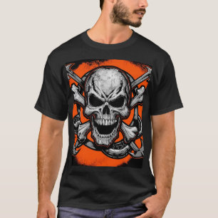 Camiseta Crânio e Crossbones: rebelião Rock & Roll
