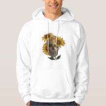 Camiseta crânio e girassóis