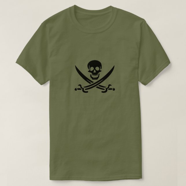 Camiseta Crânio e Ossos Piratas (Frente do Design)
